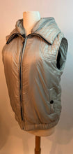 Load image into Gallery viewer, Chanel Silver Grey Zip Up Hooded Puffer Vest FR 42