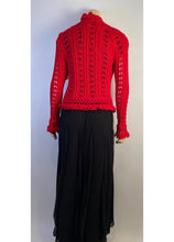 Load image into Gallery viewer, Chanel 04P 2004 Spring Red Crochet Cardigan FR 38 US 4/6