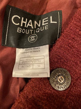 Load image into Gallery viewer, 97A, 1997 Fall Vintage Chanel Mahogany Rust Boucle Blazer Jacket FR 38
