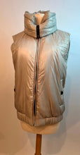 Load image into Gallery viewer, Chanel Silver Grey Zip Up Hooded Puffer Vest FR 42