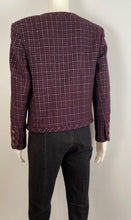 Load image into Gallery viewer, Chanel 02P 2002 Spring Maroon Tweed Jacket FR 42 US 6/8