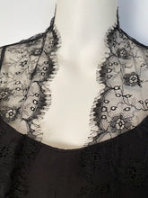 Load image into Gallery viewer, Vintage 01P, 2001 Spring Chanel 2 piece set Black Spaghetti Strap Dress with Lace overlay jacket US 2/4