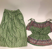 Load image into Gallery viewer, Vintage 1980’s Chanel Creations Paris 2 piece Skirt Boho Set Size 6