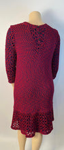 Load image into Gallery viewer, Chanel 14P 2014 Spring Crochet Navy Red Dress US 12/14/16