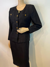 Load image into Gallery viewer, Vintage Chanel 1980’s Collection 15 Black Linen Skirt Suit US 2/4
