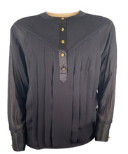 Load image into Gallery viewer, Vintage Early 1990’s Chanel Black Silk Pleated Blouse US 12