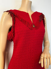 Load image into Gallery viewer, Chanel 14A 2014 Fall Paris-Dallas Red Runway Dress FR 40 US 6