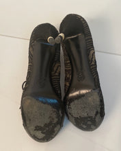 Load image into Gallery viewer, Chanel short boot bootie black lace mesh pearl high heels EU 41 US 10