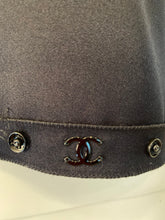 Load image into Gallery viewer, Rare Chanel 2003 Fall 03A Black Satin Snap Collection Blouse FR 42