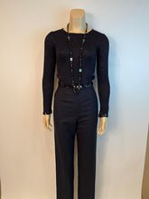 Load image into Gallery viewer, Vintage Chanel Black Sweater Patent Belt at Waist and Wrists FR 34/36 US 4
