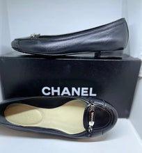 Load image into Gallery viewer, Chanel Black Leather loafer flat shoes EU 37 US 6.5