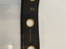 Load image into Gallery viewer, Vintage Chanel Belt Black Quilted Grommets Leather gold Chain Size 75/30