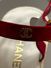 Load image into Gallery viewer, Chanel 14P 2014 Spring Patent Leather Red Chain Wedge Heel Sandals EU 38.5 US 7.5