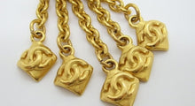 Load image into Gallery viewer, Chanel 96P Vintage dangle fringe gold plated CC clip on earrings