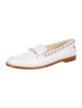 Load image into Gallery viewer, Chanel 10C 2010 Cruise Resort White patent leather chain loafers EU 38 US 7/7.5 Narrow