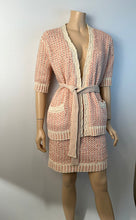 Load image into Gallery viewer, Chanel 18P 2018 Spring Pink Ivory 3 Pc Woven Cardigan Skirt Belt Skirt Set FR 36 US 4/6