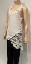 Load image into Gallery viewer, Chanel 11P 2011 Spring Floral Cotton Crochet White Asymmetrical Blouse Top FR 36 US 4