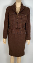 Load image into Gallery viewer, Chanel 96A 1996 Fall Chanel Vintage Brown Belted Skirt Suit Set FR 42