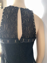 Load image into Gallery viewer, Chanel 2003 Fall 03A Snap Collection Black Tweed Boucle Satin with Camellia lace dress US 4