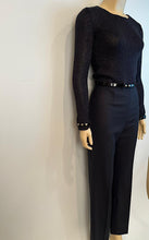 Load image into Gallery viewer, Vintage Chanel Black Sweater Patent Belt at Waist and Wrists FR 34/36 US 4