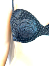 Load image into Gallery viewer, Chanel 17C 2017 Paris-Cuba Blue Metallic and Black Bikini SwimSuit FR 38 US 4/6