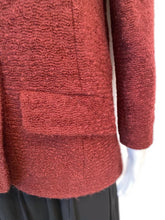 Load image into Gallery viewer, 97A, 1997 Fall Vintage Chanel Mahogany Rust Boucle Blazer Jacket FR 38