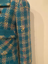 Load image into Gallery viewer, 93P, 1993 Spring Rare Chanel Vintage Turquoise Pink Tweed Jacket FR 40 US 4/6