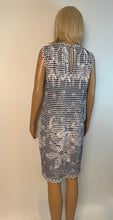 Load image into Gallery viewer, Chanel 14P 2014 Spring Navy Blue White Geometric Sheath Dress FR 40 US 6/8