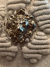 Load image into Gallery viewer, Chanel 17P 2017 Spring Pastel Sea foam Blue Short Sleeved Cashmere Cardigan Sweater Top Metal Lions Heads Blouse FR 36 US 4/6