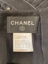 Load image into Gallery viewer, Chanel 2003 Fall 03A Snap Collection black silk chiffon blouse top FR 42 US 6/8