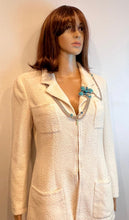 Load image into Gallery viewer, Chanel 07A 2007 Fall Turquoise Multi-Strand Tweed Crystal CC Silver Metal Necklace/Belt/Pin/Brooch