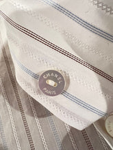 Load image into Gallery viewer, Chanel White Sleeveless Cotton Striped Collar Button Down Top Blouse US 4/6