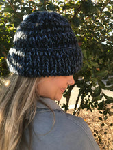 Load image into Gallery viewer, Chanel Blue Cashmere Knit Beanie Winter Cap Hat Size Small