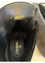 Load image into Gallery viewer, Chanel Black Suede Lace Up Ankle Boots EU 39 US 8.5