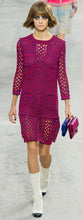 Load image into Gallery viewer, Chanel 14P 2014 Spring Crochet Navy Red Dress US 12/14/16