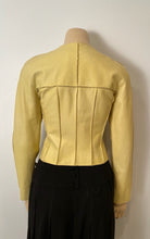 Load image into Gallery viewer, Vintage Chanel 99P, 1999 Spring yellow soft lambskin leather jacket FR 34 US 2/4