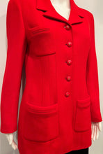 Load image into Gallery viewer, Rare Collectors Chanel Vintage 95A 1995 Fall Red Long Jacket US 6