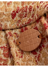 Load image into Gallery viewer, Chanel 01P 2001 Spring Vintage Skirt Suit w Leather Collar FR 42 US 8/10