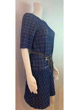 Load image into Gallery viewer, Chanel Blue White Silver Sparkle Geometric Stretch Dress FR 36 US 2/4/6