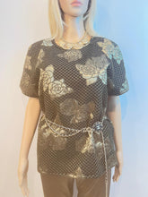 Load image into Gallery viewer, Chanel 17C 2017 Cruise Paris-Cuba Gold Metallic and Black Blouse FR 40 US 6/8