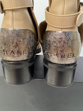 Load image into Gallery viewer, Chanel 2014 Leather Beige Black Logo Short Boots EU 39.5 US 9