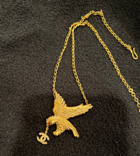 Load image into Gallery viewer, Very Rare Chanel 01P 2001 Spring Gold Eagle Crystal CC Necklace