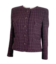 Load image into Gallery viewer, Chanel 02P 2002 Spring Maroon Tweed Jacket FR 42 US 6/8