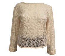 Load image into Gallery viewer, Vintage Chanel 98A 1998 Fall winter white sweater Lace Blouse FR 34 US 4/6