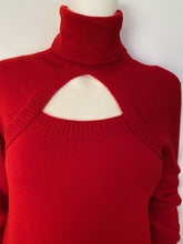 Load image into Gallery viewer, Chanel 06A 2006 Fall Red Wool Keyhole Bolero Sweater US 4/6/8