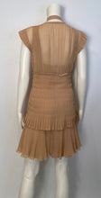 Load image into Gallery viewer, Vintage 2002 Chanel 2 piece beige silk chiffon pleated accordion dress set US 6