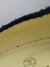 Load image into Gallery viewer, Chanel 12C 2012 Cruise Resort black wool interlocking CC crystal cork screw heels pumps US 7.5/8