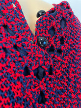 Load image into Gallery viewer, Chanel 14P 2014 Spring Crochet Navy Red Dress US 12/14/16