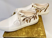 Load image into Gallery viewer, New Unworn Chanel 18C Paris Greece White Gold Tennis Shoes EU 39.5 US 10.5