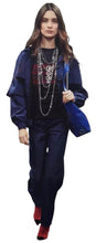 Load image into Gallery viewer, Chanel 17B Red Navy Blue Gabrielle Logo Pullover Sweater FR 46 US 10/12